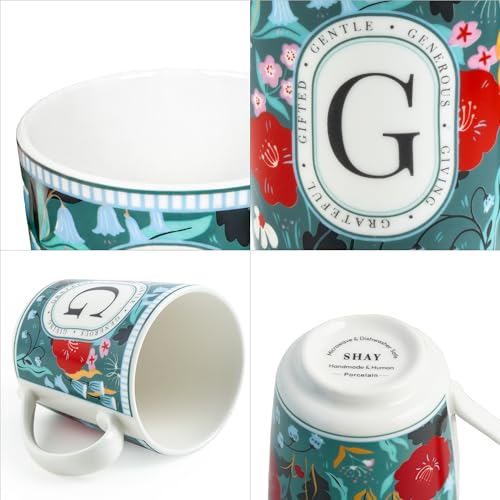 Image of Shay Alphabet Mug 300ml, Letter G Printed Coffee Mug for Girls, Boys, Friends | Ceramic Mug |Glossy Finish | Ceramic Coffee Cup | Porcelain | Microwave Safe (Alphabet Mug - G)