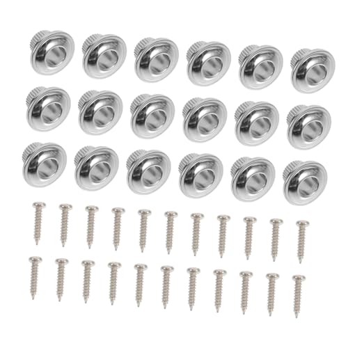 SUPVOX 18pcs Silver Guitar Tuning Pegs Acoustic Guitar Tuner Cap Durable Accessories Chrome Tuning Pegs