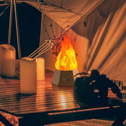 Linternas de mesa para exteriores LED impermeables con efecto llama para camping 4
