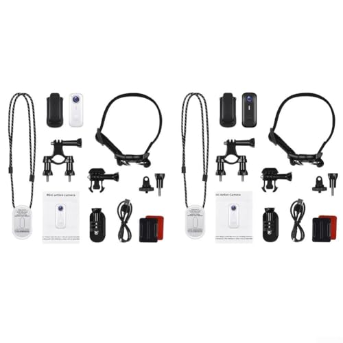 Cámara portátil de acción para el pulgar 2K para mascotas, viajes al aire libre aventuras D100 de gama alta 1080P, dispositivo de bolsillo magnético para grabadora de ciclismo, cámara de pulgar para - imagen 2