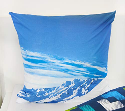Funda nórdica azul Herding de algodón con almohada para cama de 135x200 5