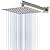 Voolan All Metal Shower Head with Extension Arm, Stainless Steel Waterfall Rainfall Showerheads, High Flow Bathroom Square Rain Shower Head (10’’ Shower Head with 16’’ Shower Arm, Brushed Nickel)