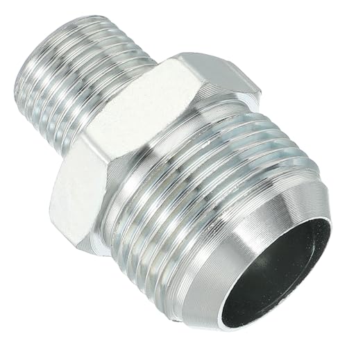 Image of PATIKIL Pipe Adapter Connector 1-5 /16 inch Male 74 Flare JIC x 1 /2 inch Male R Pipe Fitting Oil Feed Restrictor Fitting Hydraulic Connector for Oil Steam Water Pipelines System