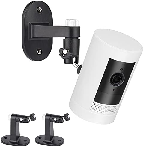 2Pack Adjustable Security Wall Mount Bracket for Ring Stick Up Cam & Ring Indoor Cam, Perfect View Angle for Ring Surveillance Camera System - Black
