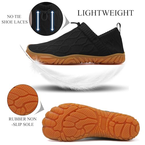 Tongzone Men's Wide Toe Box Barefoot Shoes Slip-On Running Sneakers Trail-Runners Zero Drop Sole Walking Shoes2