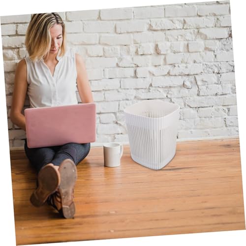 Caneca de basura rectangular blanca de 16 litros miniatura 6