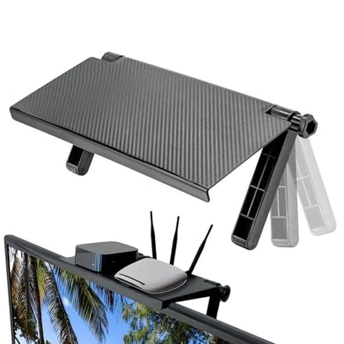 Soporte de pantalla de TV – Soporte flotante ajustable | Estante de pared sin taladrar 33x16cm – Soportes superiores ABS para, router, barra de sonido y accesorios de TV