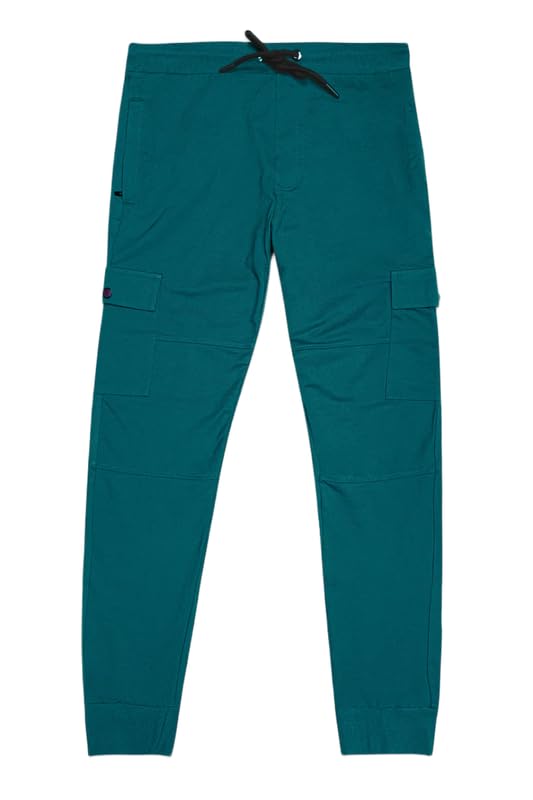 french crown Men's Cyprus Green Premium French Terry Cotton Cargo Joggers-picture-30