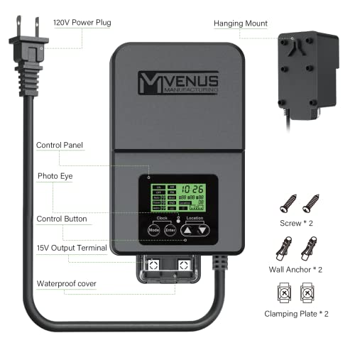 Venus Manufacturing 200W Low Voltage Transformer Weatherproof Outdoor Landscape Transformers With Timer And Photo Sensor Power Pack 12V-14V Power Supply Suitable For Halogen & Led Spotlight Path Light #TOP6