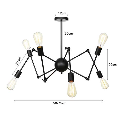Lámpara Sputnik dorada de 8 luces modernas para techo de comedor 2
