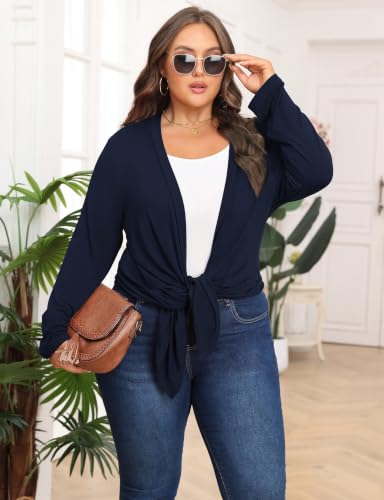 Image of Plus Size Lightweight Cardigan for Women Soft with Pockets 1X-5X