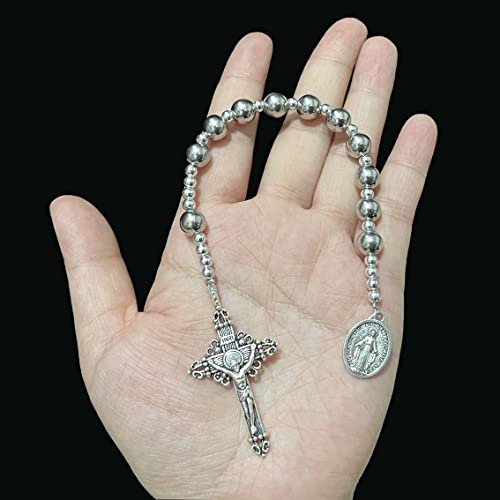 One Decade Pocket Rosary with Miraculous Medal, Great Catholic Gift for Men and Women2