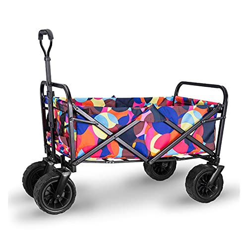 Carrito de jardín plegable con cuatro ruedas, portátil para exteriores miniatura 5