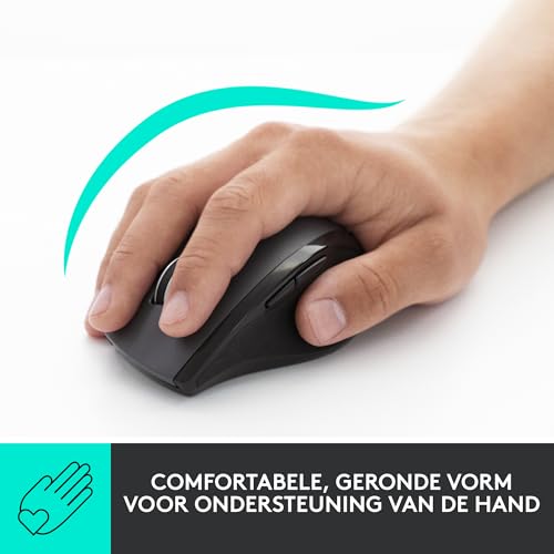 Logitech M705 Marathon Draadloze Muis, 2,4 GHz USB Unifying-Ontvanger, 1000 DPI, 5 Programmeerbare Knoppen, 3 Jaar Batterijduur, Compatibel met PC, Mac, Laptop, Chromebook - Grijs - Afbeelding 3