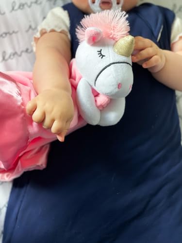 Image of Unicorn Lovey Blanket for Baby | Large 20 inch x 20 inch Baby Lovey for Girls | Cute Unicorn Security Blanket for Babies and Toddlers