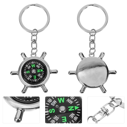 Set de 3 Brújulas Colgantes Pequeñas con Llavero miniatura 7