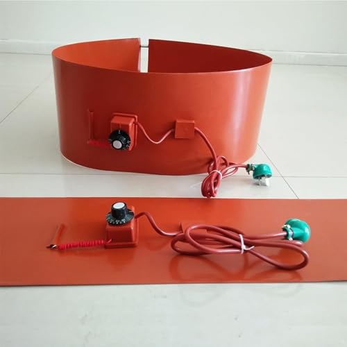 Manta calefactora, Calentador eléctrico para bidones metálicos - Cinturón Calefactor de Silicona con termostato Ajustable Calentar Miel, Aceite y Cubos - Diseño Duradero y FL