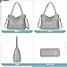 UBORSE Tote Bags Women Purses and Handbags Top Handle Soft Shoulder Bag Ladies Designer Vegan Leather Satchel 2pcs Purse Set (Gray)