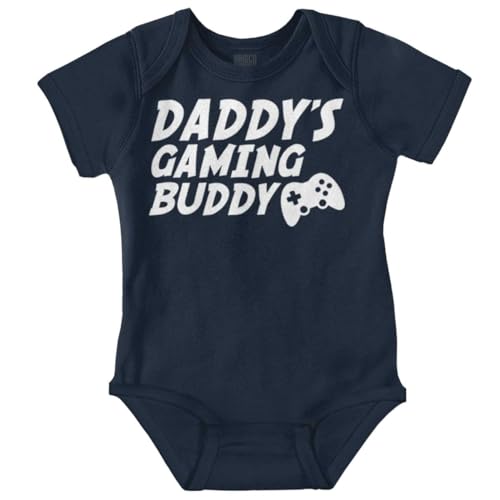 Brisco Brands Cute Daddy's Gaming Buddy Gamer Dad Baby Romper Boys or Girls