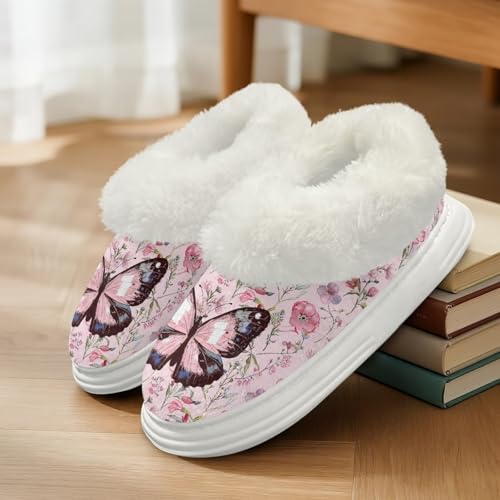 Fuzzy Slippers for Women Comfortable Fleece-Lined Slip on House Shoes for Women Warm Womens Winter Slippers2
