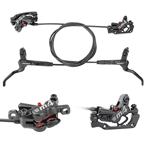 Meroca M4 Four-Piston Oil Brake Oil Disc Road Bike Mountain Bike Hydraulic Disc Brake 1 Pair(Left Back Right Front) #TOP7
