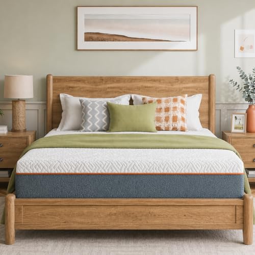 Marsail Queen Size Mattress 8 Inch Cooling Gel Memory Foam Mattress for Pressure Relief & Cool Night Sleep CertiPUR-US Certified Medium-Firm Fiberglass Free Breathable Bed in a Box