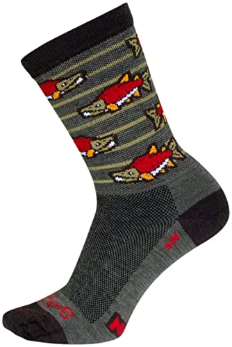 SockGuy Sockeye 6in Wool Crew Cycling Sock - WCRSOCKEYE (Sockeye - L/XL)4