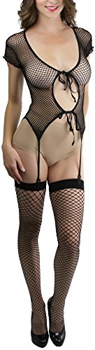 Image of ToBeInStyle Women's Bodystocking Bustier Garter Lingerie Suspender Thigh High Stockings