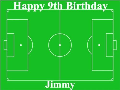 Football Soccer Pitch Edible Icing Cake Topper 7.5 x 10 inch [Please use the SEND AS A GIFT facility on the checkout page to tell us the wording required on your topper.]