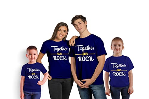Image of Feel Good Together We Rock Family Printed Round Neck Cotton Tshirt