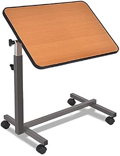 Goplus Overbed Table Adjustable Medical Bedside Table Hospital Food Tray Rolling Laptop Desk