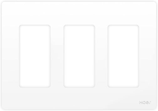 Wall Plates Kit, Electrical Light Switch Covers (3 Gang White)