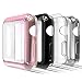 [4-Pack] [All-Around] Simpeak Compatible with Apple Watch 4 Screen Protector Case 40mm, Buit in TPU Screen Protector Bumper Case for Apple Watch Series 4 40mm (2018), Clear,Black,Rose Gold,Silver