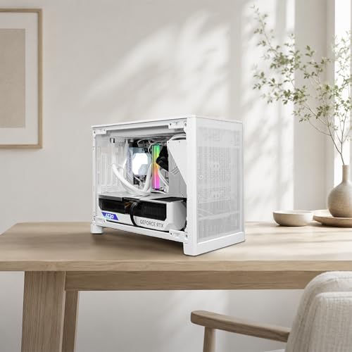 Image of MONTECH Ten 22.7L Compact Micro-ATX PC Case, High Airflow Mesh, White