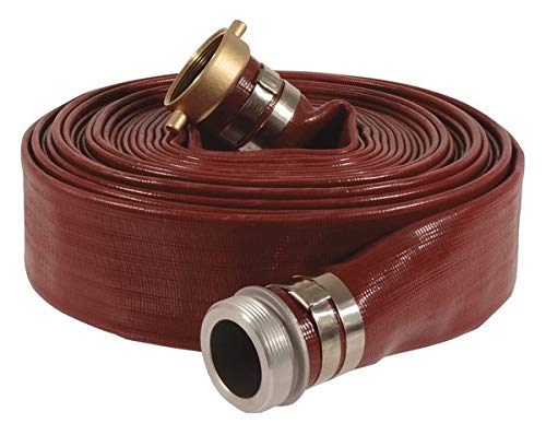 Water Discharge Hose, 50 Ft, 125 Psi, 3 in, Aluminum X Aluminum Fitting Material,210413323