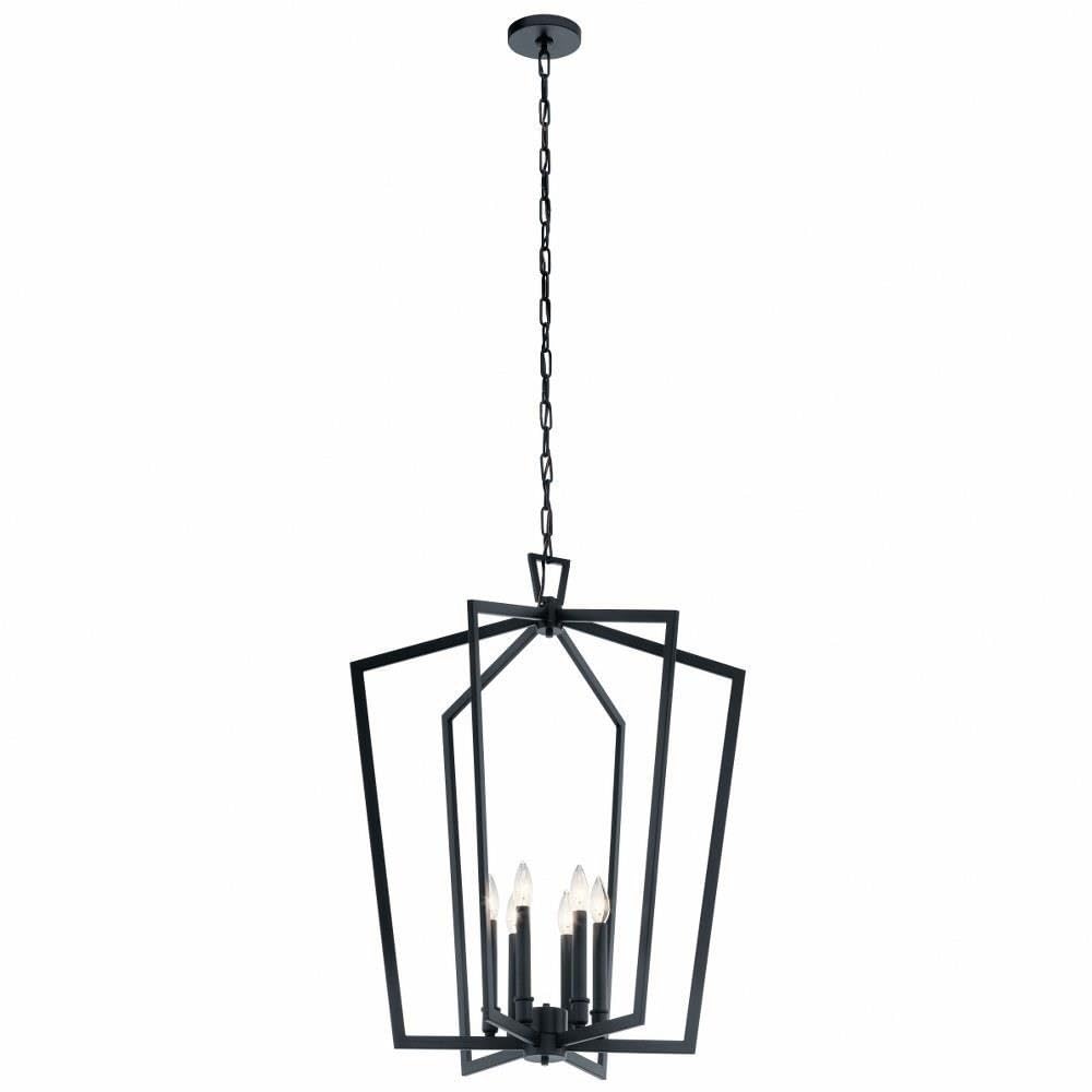 Kichler 43495BK Transitional Six Light Chandelier from Abbotswell