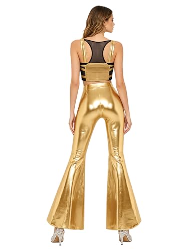 Traje de fiesta metálico de dos piezas holgado y cómodo para bailar toda la noche sin calor 5