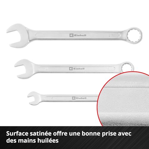 Clés mixtes Einhell E-Case Pad de 6 à 27 mm en acier chrome-vanadium avec module en mousse EVA - 7