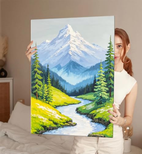 Image of ArtX Canvas Mountain Painting Vastu, Flowing Water Painting For Vastu, Multicolor, Landscape, Nature, 58.0 X 45.0 cm, Set of 1