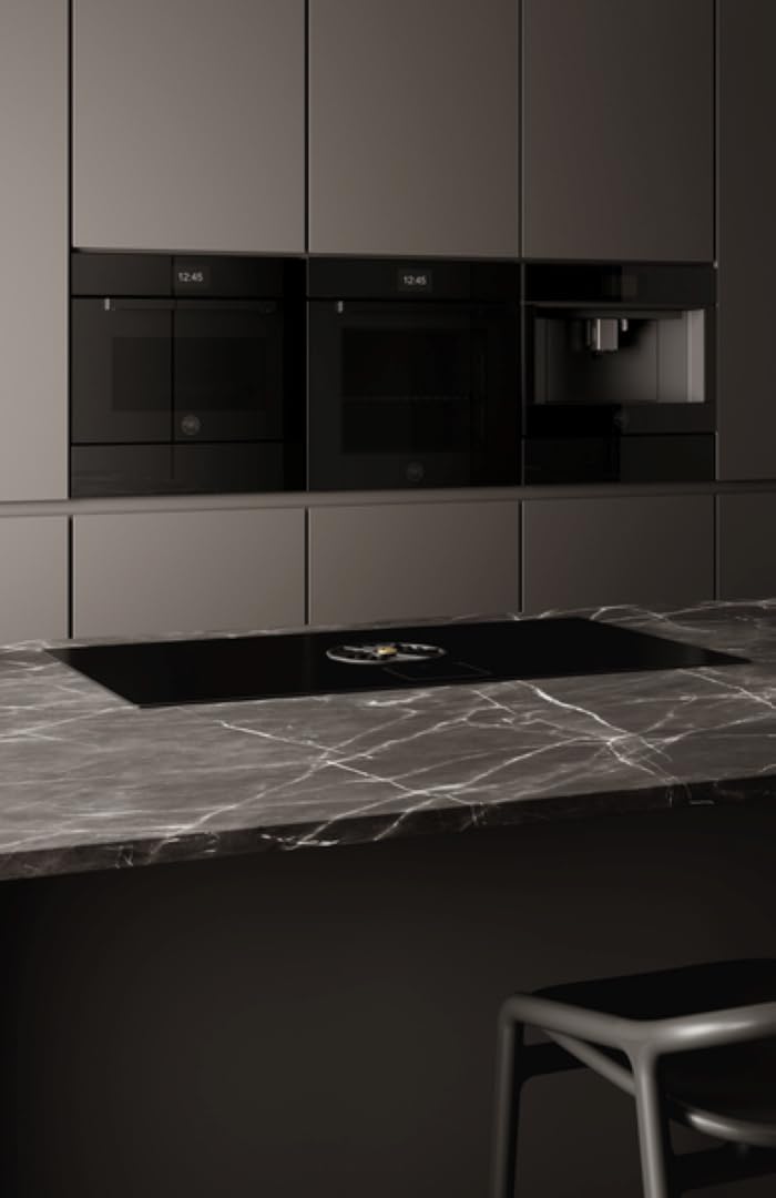 F.LLI BERTAZZONI MODERNFMOD4077MTB1, Forno Microonde Combinato da Incasso, Serie Modern, 30L, 7 Funzioni, Touch TFT, Grill e Ventilato, Vetro Nero, Design Italiano, cm 60x45