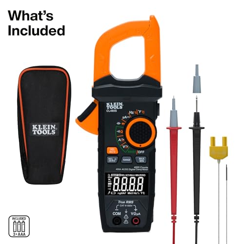 Image of Klein Tools CL460S 400A AC /DC Auto-Ranging Smart Digital Clamp Meter with TRMS, Multimeter, Voltage Meter, Backlit Display, Amp Meter, Electrician Tools