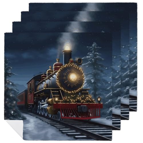 Servilletas de Tela Christmas Train 18.7 x 18.7 Pulgadas miniatura 1