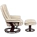 Flash Furniture Bali Contemporary Multi-Position LeatherSoft Recliner Chair with Ottoman, 360-Degree Swivel Recliner Chair/Ottoman Set, Beige