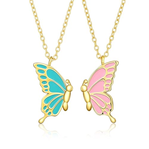 Cuicany 2 Pièces Collier Amitie Separable Motif Papillon, Best Friends Forever Colliers, D'amitié avec Pendentif Papillon, pour Femmes Meilleures Amies...