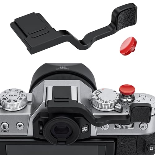 XT30 III Thumb Up Grip with Shutter Button for Fuji Fujifilm XT30III XT30II X-T20 X-T10 Metal X-T30III Thumb Grip with Hot Shoe Cover Protector Thumb Rest Support Holder Not Affect Use of Dial-Black