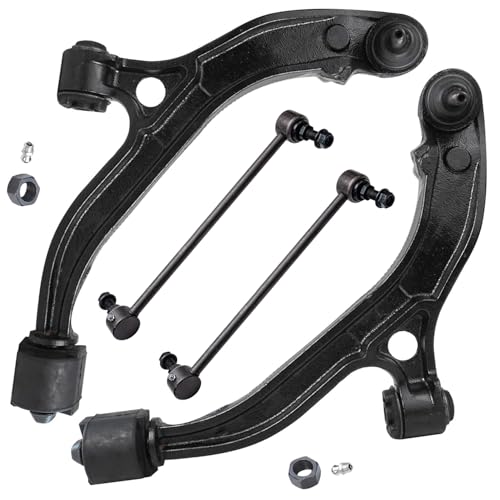 Image of Detroit Axle - 4pc Front End Kit for 01-07 Chrysler Town & Country Dodge Grand Caravan, 01-03 Voyager, 2 Lower Control Arms w /Ball Joint 2 Sway Bars 2001 2002 2003 2004 2005 2006 2007 Replacement