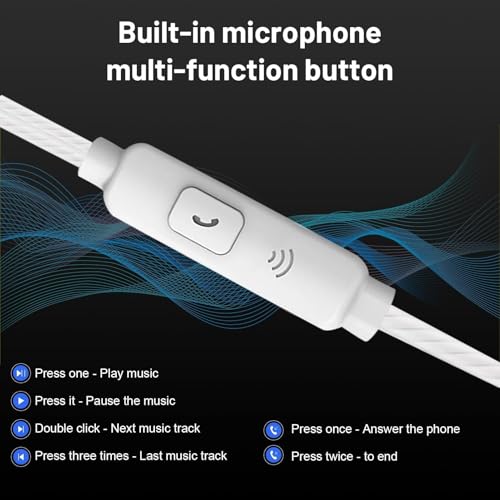 Aesnoun 5 Pack Wired Earbuds with Microphone, in-Ear Headphones with Heavy Bass, High Sound Quality Earphones Ear Buds for Laptop Pad MP3 Android Smartphones Fits All 3.5mm Jack Device