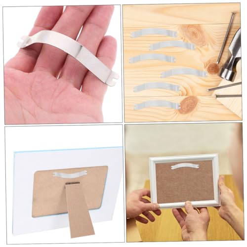 Image of 100PCS Picture Frame Clips Spring Backing Hardware for Secure Photo Hanging Effortless Installation for Home and Office Decor