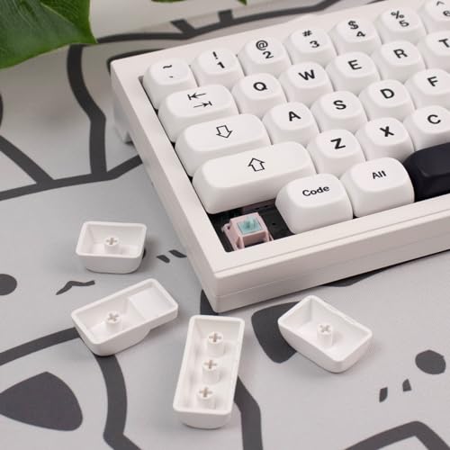 Touches PBT noires et blanches profil Moa pour clavier mécanique 60% à 100%