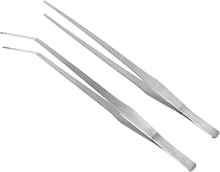Balacoo 2pcs 38 straight tweezers curved tweezers plant clip